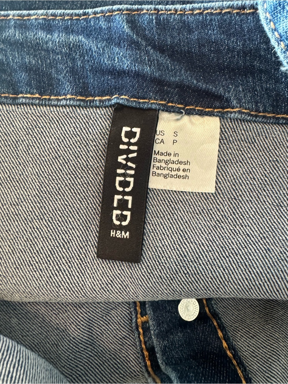 H&M Dark Blue Denim Button-Front Mini Dress - Picture 3 of 4